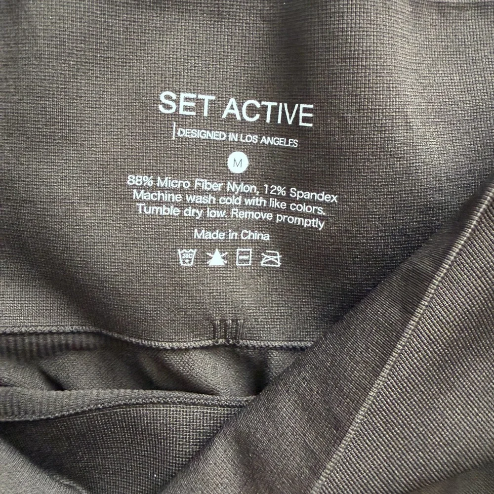 SET Active Women’s Ribbed Medium Brown Leggings *flaw read - Picture 4 of 6